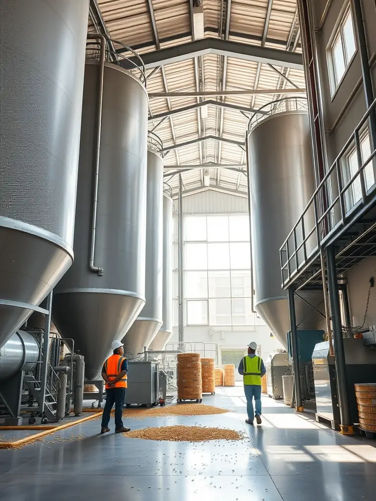 An image of a modern feed mill facility, showcasing GO Agro Limited's capabilities in producing high-quality animal feed for optimal poultry and livestock nutrition.