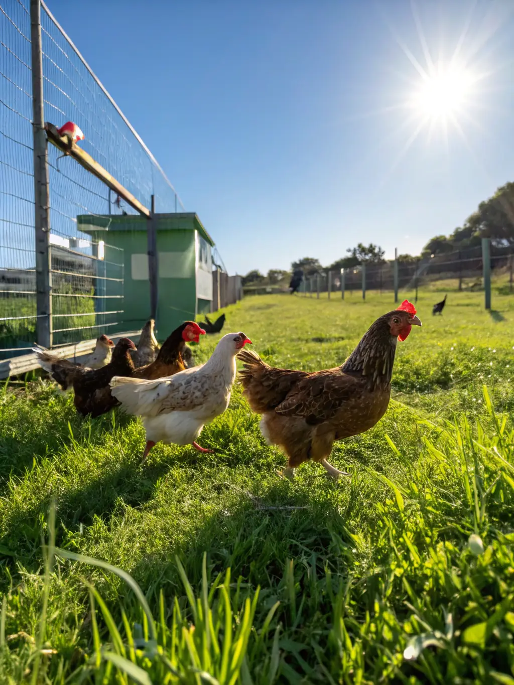 A photograph of healthy poultry in a well-maintained farm setting, highlighting GO Agro Limited's commitment to animal welfare and efficient poultry farming.